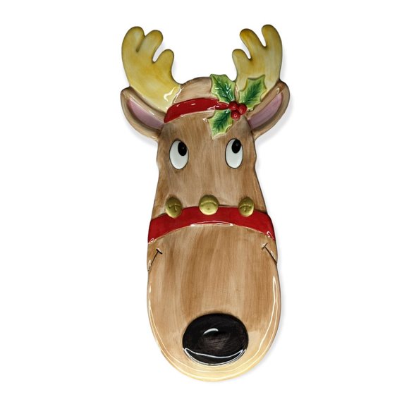Fitz & Floyd Essential Snack Therapy Reindeer Plate - Picture 2 of 13